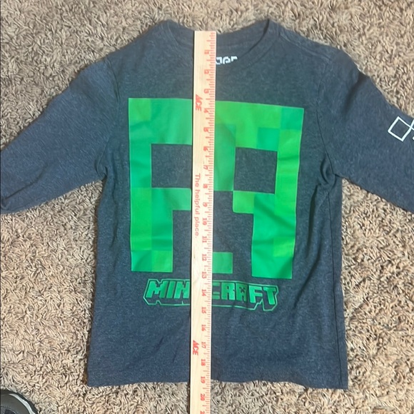 Minecraft Boys Long Sleeve Tees in Blue and Green Size Small 6/7 - Picture 3 of 6